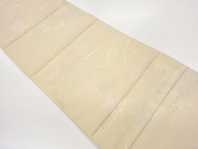 JAPANESE KIMONO / KIMONO FOR SUMMER: FUKURO OBI / WOVEN AUTUMN GRASS P